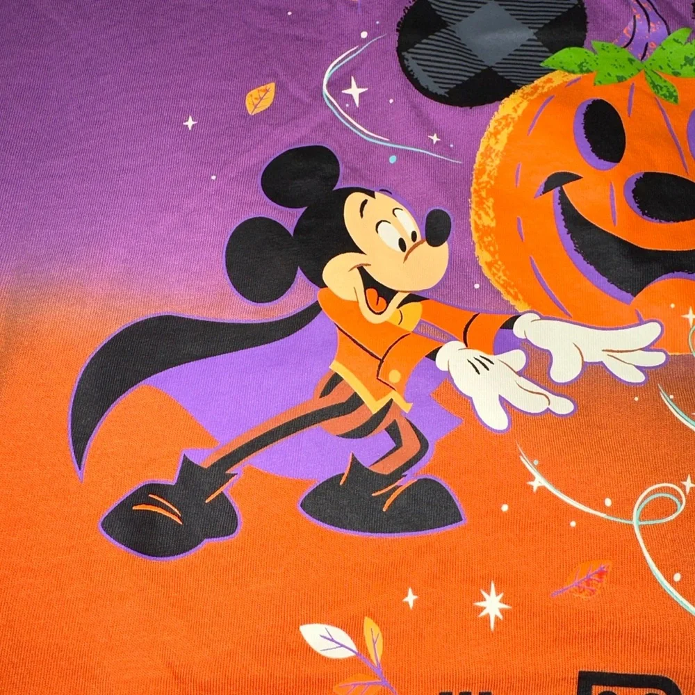 Disney World‎ 2021 Happy Halloween Ombre Mickey Donald Goofy Shirt Kids XL 14